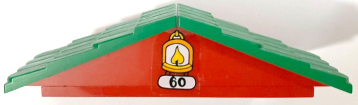Lego Stickered Assembly 12 x 7 x 2 2/3 with Black Number 60 and Yellow Flame in Oil Lamp Pattern (Sticker) - Set 3660