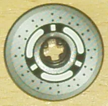 Technic, Disk 3 x 3 with Disk Brake 3 Spokes, Black Dots on Gray Pattern (Sticker) - Set 8445