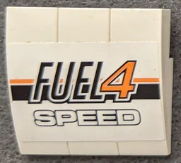 Stickered Assembly 3 x 3 x 1 with 'Fuel 4 Speed' on White Background Pattern (Sticker) - Set 8147
