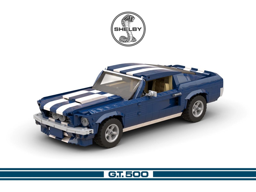 Lego Ford Mustang Shelby GT500 1967 with Beige Interior (Lowered)