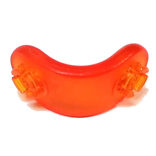 Lego Clikits Connector, L-Bent with 2 Pins / Trans-Orange