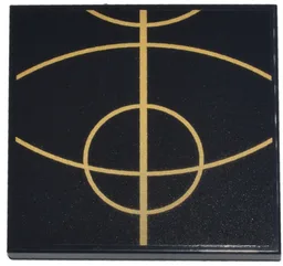 Tile 4 x 4 with Gold Concentric Circles Celestial Star Chart Pattern 6 (Sticker) - Set 75385
