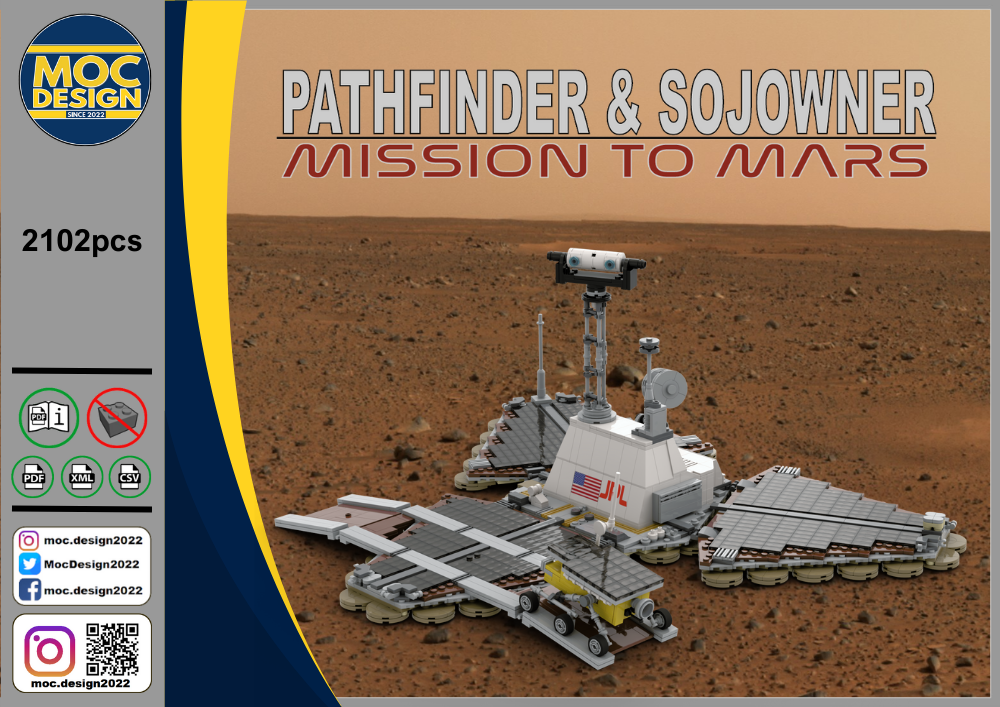Lego NASA Mars Lander Pathfinder - Sojourner 1:9 scale