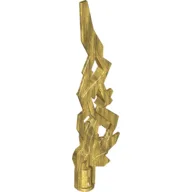 Large Figure Weapon Accessory, Flame / Lightning Bolt with Axle Hole / Pearl Gold
