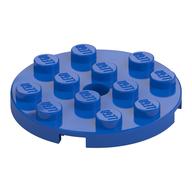 Lego Plate Round 4 x 4 with Pin Hole / Blue