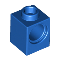 Lego Technic Brick 1 x 1 with Pin Hole / Blue