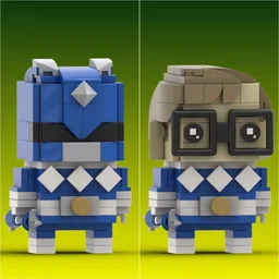 Blue Ranger (Mighty Morphin Power Rangers) Custom Brickheadz Bundle