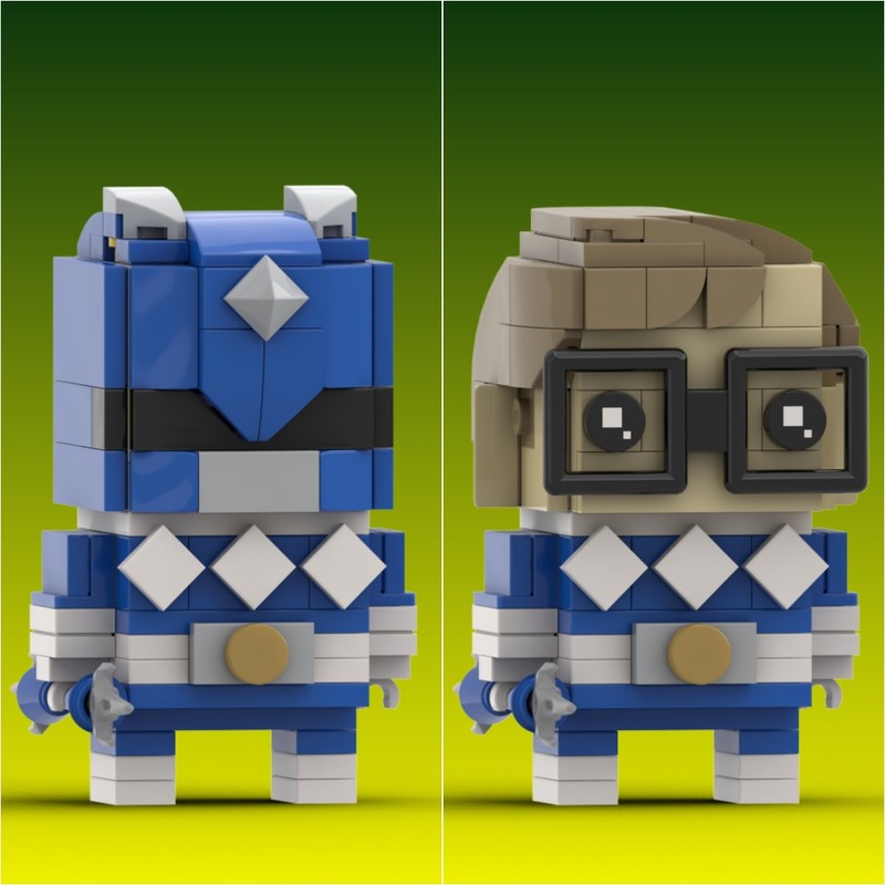 Lego Blue Ranger (Mighty Morphin Power Rangers) Custom Brickheadz Bundle