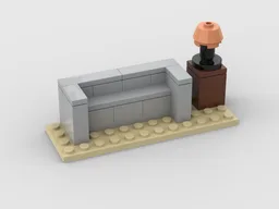 Couch and lamp