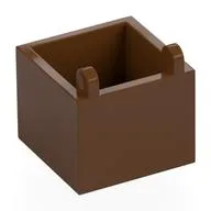 Container Box 2 x 2 x 1 1/3 with Hinge / Reddish Brown