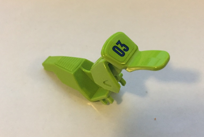 Lego Motorcycle Fairing, Dirt Bike with Dark Blue '03' on Lime Background Pattern (Sticker) - Set 60116