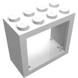 Window 2 x 4 x 3 Frame with Solid Studs / White