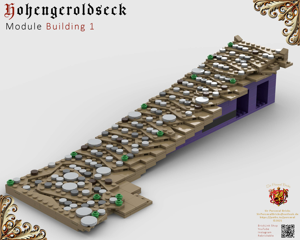 Lego Building 01 Castle Hohengeroldseck - Path between the gates (Castle Part 1)