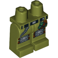 Lego Hips and Olive Green Legs with Chain and Knee Pads with Rivets Print (Frank Rock) / Olive Green