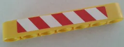 Technic, Liftarm Thick 1 x 7 with Red and White Danger Stripes Pattern Model Left Side (Sticker) - Set 8053