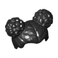 Hair Two Round Buns [Plain] / Black