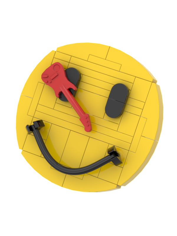 Lego Watchmen bloody smiley (Comedian's badge)
