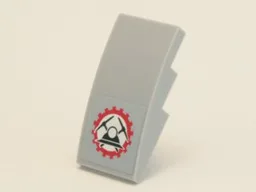 Slope, Curved 4 x 2 with Miners Logo (Helmet with Crossed Pickaxes in Gear) Pattern (Sticker) - Set 4204