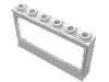 Lego Window 1 x 6 x 3 Panorama with Glass and Hollow Studs / White