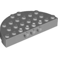 Brick Round Corner 4 x 8 Full Brick Double / Light Bluish Gray