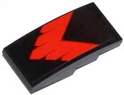 Slope, Curved 4 x 2 with Red V-Shaped Stripe Pattern (Sticker) - Set 76011
