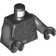 Lego Torso, Light Bluish Grey Inquisitor Armor print, Dark Bluish Gray Arms, Black Hands / Black