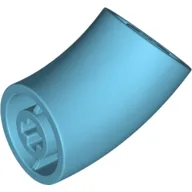 Brick Round 2 x 2 D. Tube with 45° Elbow and Axle Holes (Crossholes) at Each End [SHORT] / Medium Azure