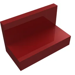 Panel 1 x 2 x 1 [Square Corners] / Dark Red