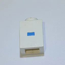 Brick 1 x 1 with Blue '-' Print (Bold Font) / White