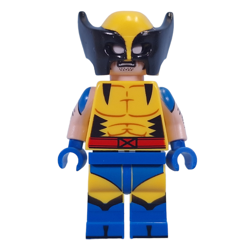 Lego Wolverine, Mask, Yellow X-Men Suit, Printed Arms (CMF)