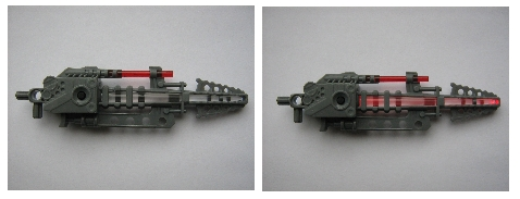 Lego Bionicle Weapon Inika Light-up Laser Drill with Trans-Red Bar (55823c01 / 30374)