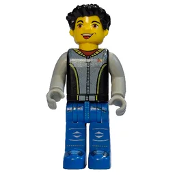 Juniors Midifig, Max, Black Torso, Light Gray Arms, Blue Legs / Black