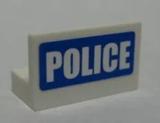 Panel 1 x 2 x 1 with 'POLICE' White on Blue Pattern (Sticker) - Set 7741