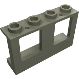 Window 1 x 4 x 2 Plane, Solid Studs / Dark Gray