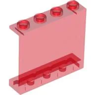 Panel 1 x 4 x 3 [Hollow Studs] / Trans-Red