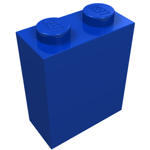 Lego Brick 1 x 2 x 2 with Center Pin [Plain]