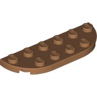 Lego Plate Round Corners 2 x 6 Double / Medium Nougat