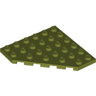 Lego Wedge Plate 6 x 6 Cut Corner / Olive Green