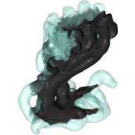 Lego Lower Body, Ghost with Marbled Trans-Light Blue Pattern / Black