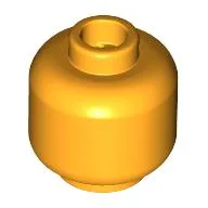 Minifig Head [Plain] [Vented Stud - 2 Holes] / Bright Light Orange
