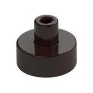 Tile Special Round 1 x 1 with Hollow Bar / Dark Brown