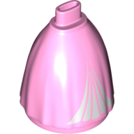Lego Minidoll Skirt Full with No Hips or Feet and 5 Section White Inset Print (Ariel) / Bright Pink