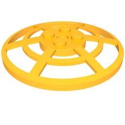 Dish 6 x 6 Inverted, Radar / Webbed [Anti-studs at 90°] / Bright Light Orange