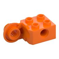 Lego Technic Brick Special 2 x 2 with Pin Hole, Rotation Joint Ball Half [Vertical Side] / Orange