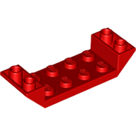 Lego Brick Sloped Inverted 45° 6 x 2 Double with 2 x 4 Recessed / Red