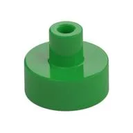 Tile Special Round 1 x 1 with Hollow Bar / Bright Green
