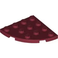 Plate Round Corner 4 x 4 / Dark Red