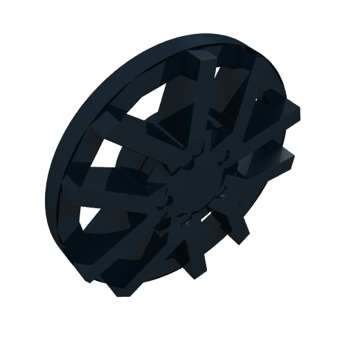 Lego Wheel Cover 10 Spoke (2 Spokes each parallel) - for Wheel 18976 / Black