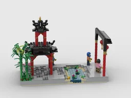 Chinese Park with small temple