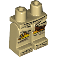 Lego Hips and Tan Legs with Bandage Wraps, Fire/Flames